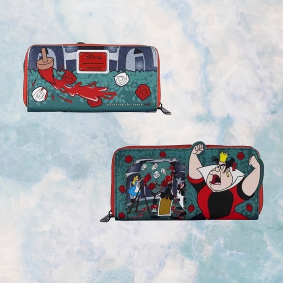 Loungefly Disney Villains Scenes Series Queen Of Hearts Mini Backpack and Wallet